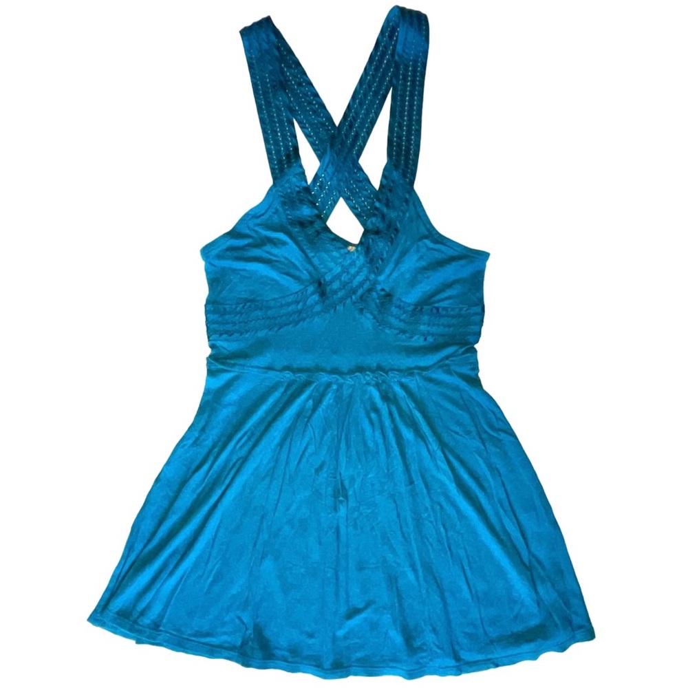 Y2K Urban Outfitters Teal Cross Backed Sleeveless Top